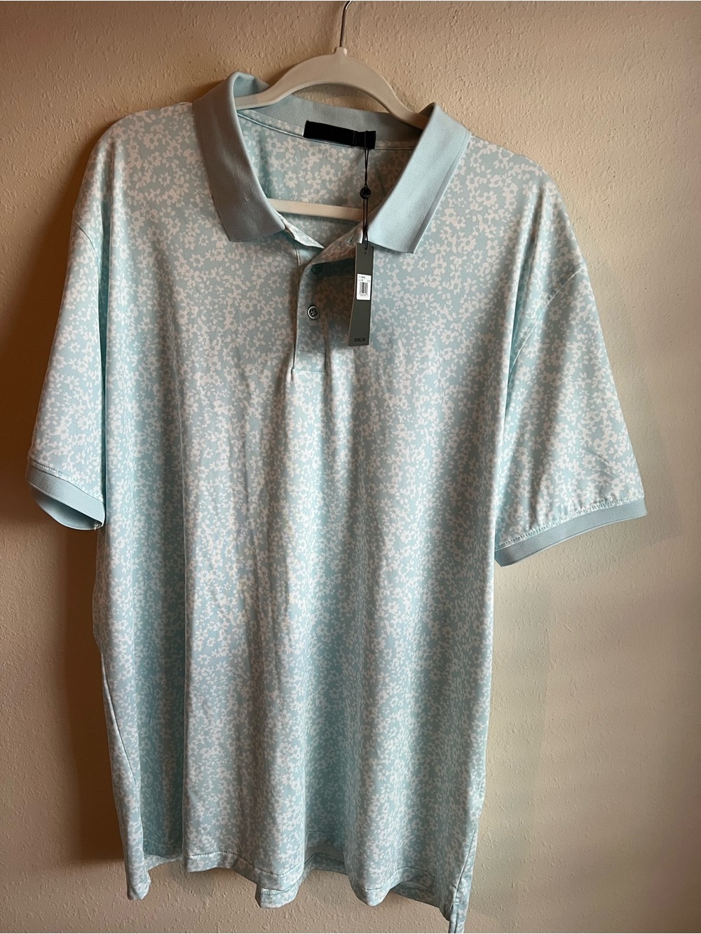 G/FORE Light Blue Floral-Print Polo